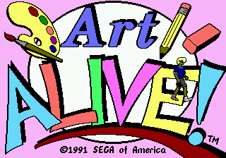 Art Alive title screen for Sega Genesis